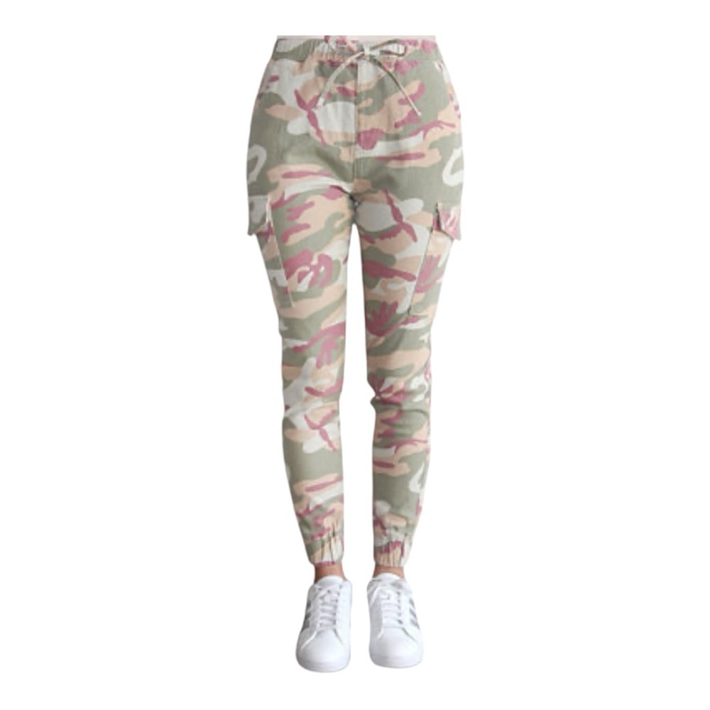 Almost Famous Crave Fame Camo Hi Waisted Cargo Joggers Size 26w